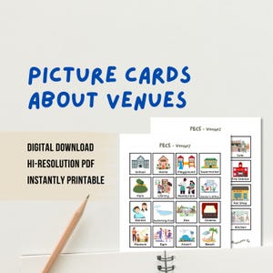Picture Cards About Venues For Communication - Speech Therapy - Autism Nonverbal - Special Needs - Visual Aids Digital Download