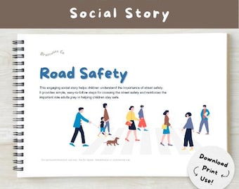 Verkeersveiligheid: sociaal verhaal voor logopedie en autisme Visuele hulp (digitale download)