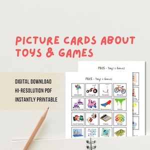 Picture Cards About Toys and Games For Communication - Speech Therapy - Autism Nonverbal - Special Needs - Visual Aids Digital Download