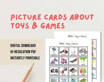 Speelgoed & Spelletjes Afbeeldingenkaarten: Visuele hulpmiddelen voor communicatie bij autisme (digitale download)