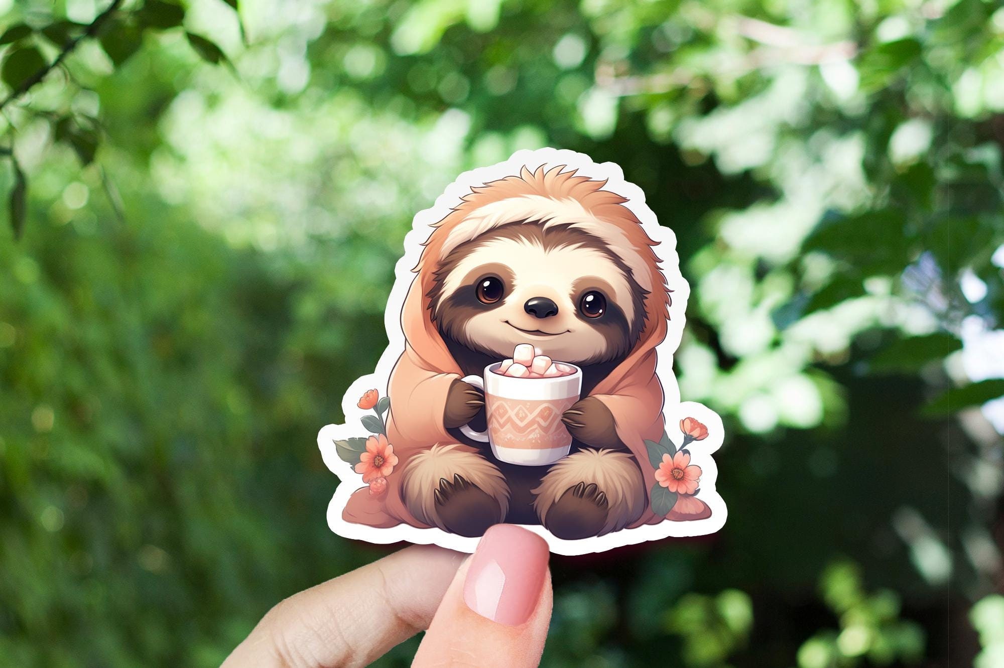 Cute Animal Stickers, Sloths, Sticker for Your Journal, Waterproof ...