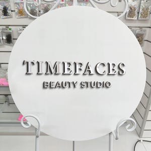 Personalize Raised 3D Business Sign | Round Acrylic Sign | Custom Logo Signs | Business Name Sign | Salon Logo Signs | Office Wall decor