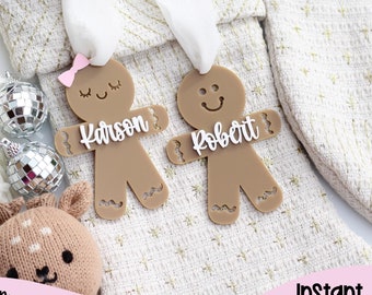 Gingerbread Tag SVG, Gingerbread ornament SVG, Digital Download, Christmas Tree Ornament SVG
