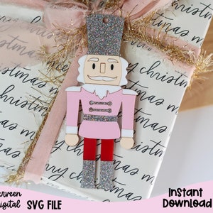 Tag quebra-nozes SVG, Tag meia de Natal SVG, arquivo cortado a laser