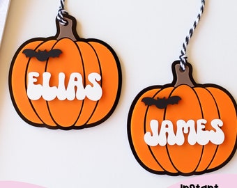 Pumpkin Tag SVG, Halloween Basket Tag Laser Cut File, Boo Basket Tag SVG, Digital Download