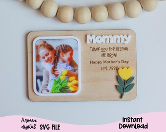 Mother's Day Magnet SVG, Photo Magnet SVG, Laser Cut Mother's Day Magnet svg