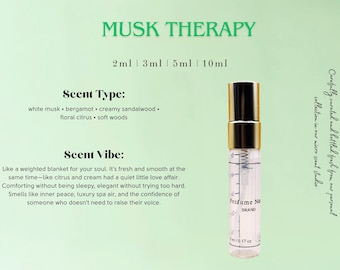 Musk Therapy Decant | Citrusy Floral Musk Perfume Sample | Clean Creamy Skin Scent | Unisex Niche Fragrance | 3ml, 5ml, 10ml