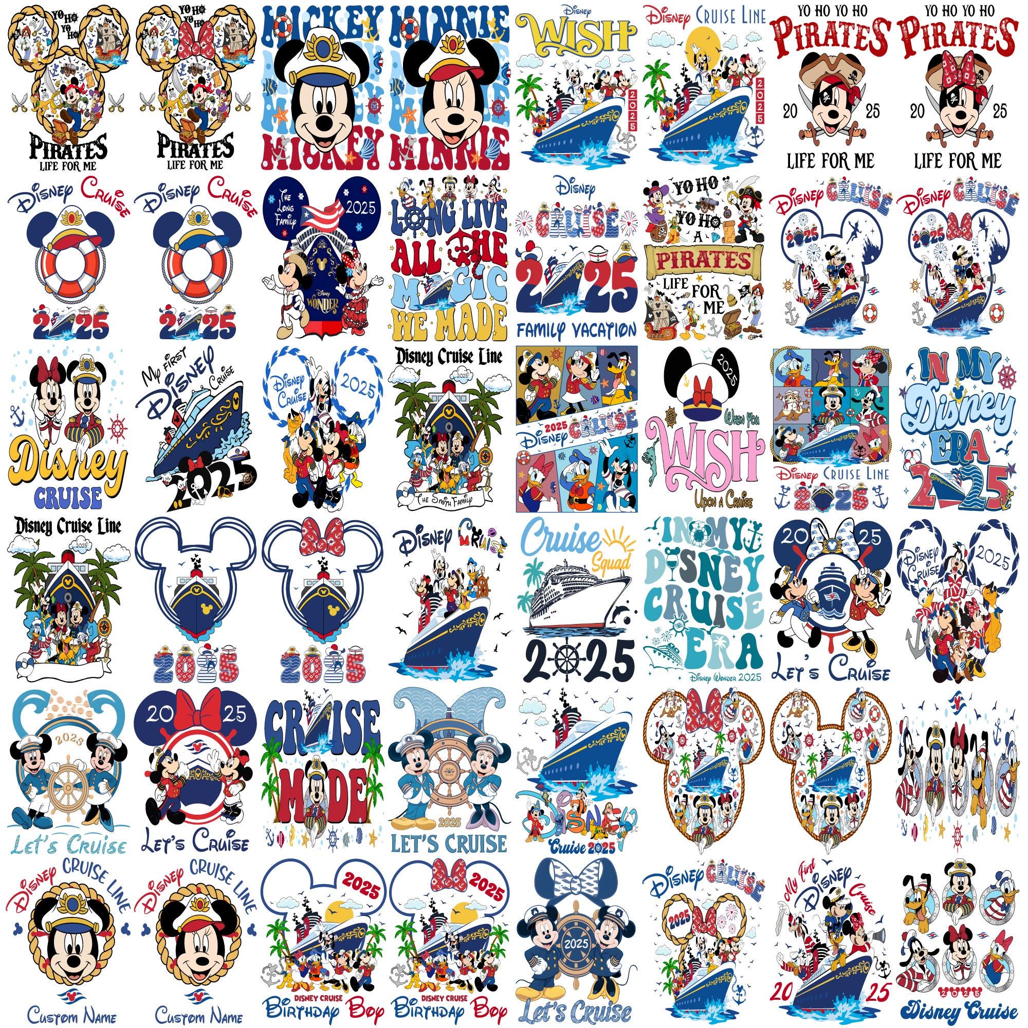 50 Bundle Family Cruise 2025 Png, Cruise Trip 2025 Png, Family Vacation 2025 Png, Friend Squad Png, Family Trip Sublimation Magical Kingdom
