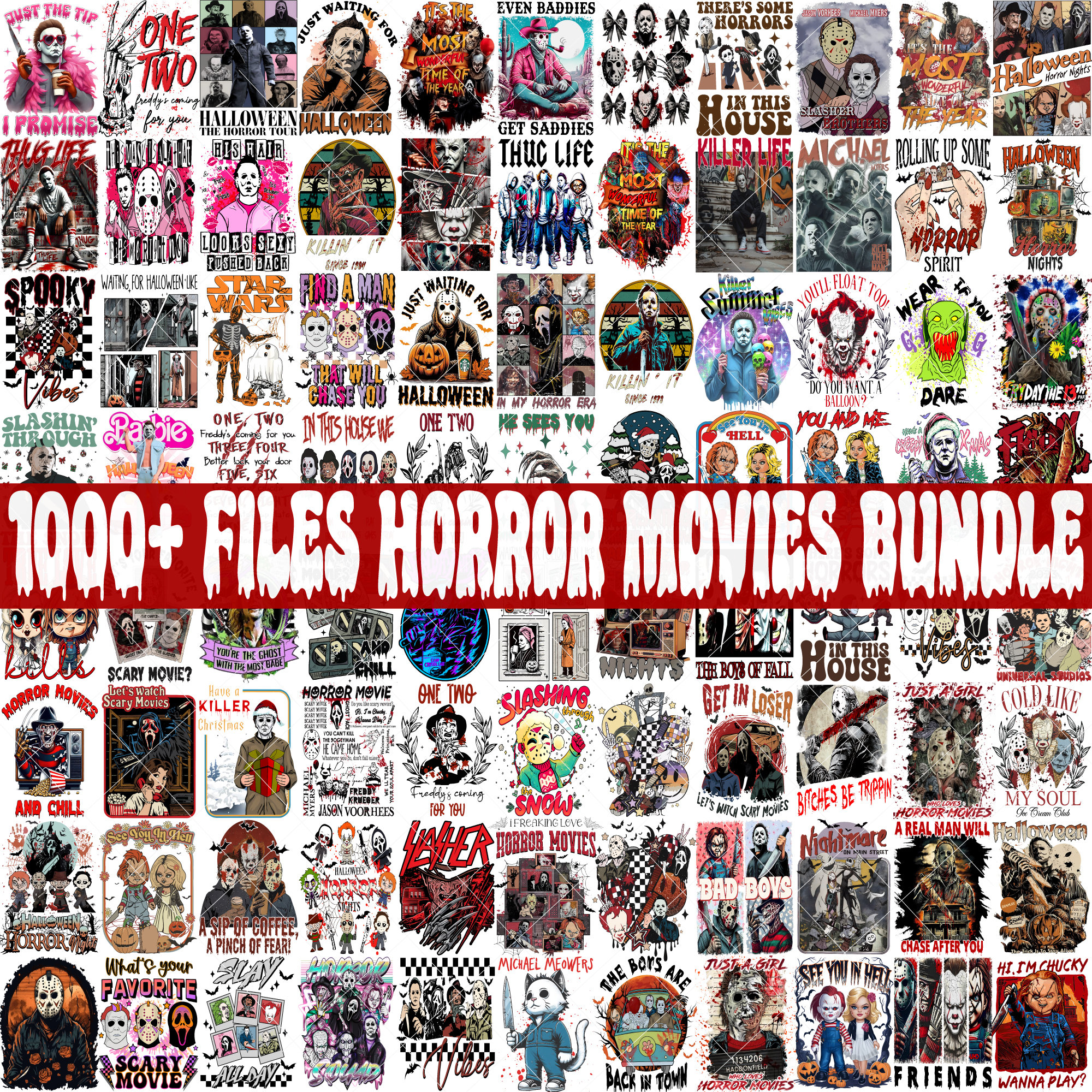 Halloween 1000+ Villains Bundle Png, Villains Bundle Png, Halloween Png, Horror Movie Png, Horror Png, Scary Movie Png, Sublimation Designs
