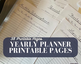 Yearly Planner Printable Pages, Plan Your Months, Weeks and Days! (Digital Download)