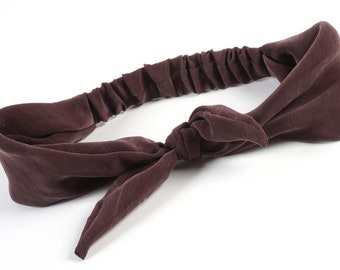 brushed rayon woven headband - bunny ears headband - wine color headband - knotted turban - back to school