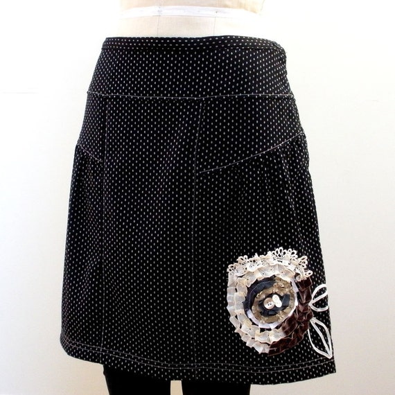 Items similar to Vintage Flower Wool Skirt-Size L (Custom Size ...