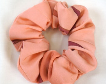 peach branch kimono scrunchy, Japanese silk pony tail holder, silk kimono hair tie, vintage kimono hair ornament