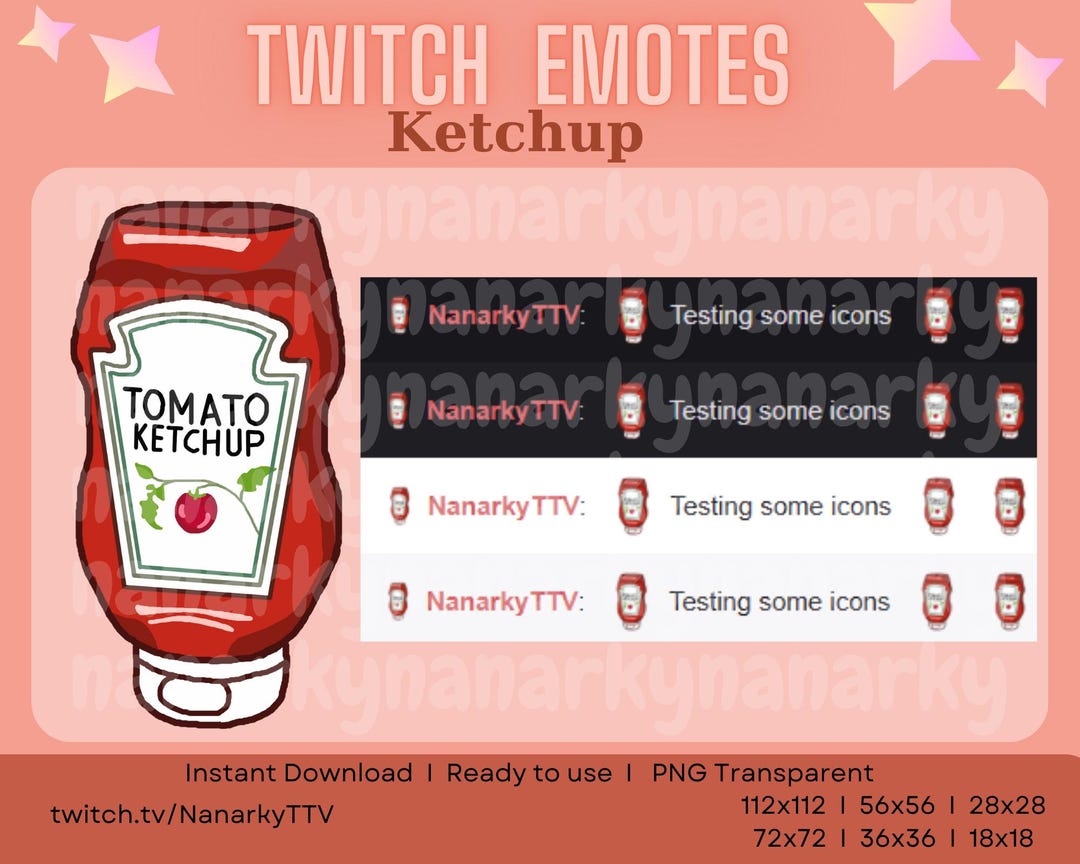 Cute Sauce Emotes for Discord & Twitch | Ketchup | Food-themed Emotes ...