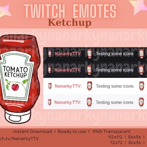 Cute Sauce Emotes for Discord & Twitch | Ketchup | Food-Themed Emotes for Streamers | Instant Download