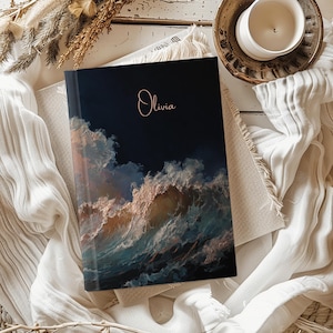 Carnet cartonné élégant et personnalisé sur le thème du nuage pour âmes créatives, personnalisé, parfait pour tenir un journal, cadeaux, réflexion sur soi, cadeau