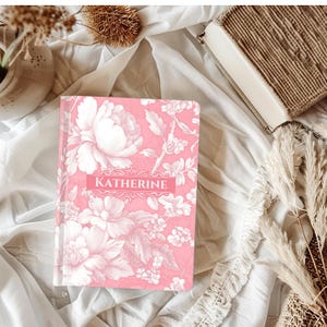 Beautiful Girly Hardcover Journal, Personalized Name Notebook, Custom Floral Diary, Creative Writing Journal, Matte Cover Sketchbook