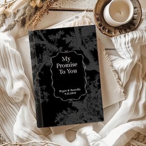 My Promise To You Custom Name His and Hers Couple Wedding Vows Book, Matching Vow Books, Romantic, Timeless Elegance, Night Wedding,