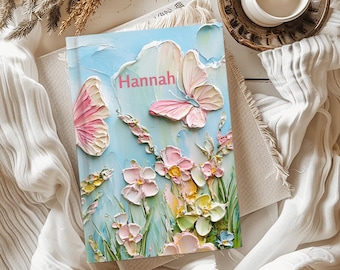 Personalized Floral Butterfly Journal: Nature-Inspired Writing Notebook