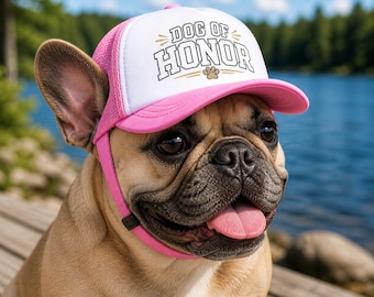 Hund av heder hatt Bröllopshund hatt Truckerhatt för hundar Möhippa hund outfit bröllopsvalp tillbehör