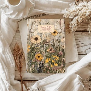 Diario de tapa dura personalizado con flores silvestres, Cartas a mi hija, Mientras te veo crecer, Idea de regalo para mamá primeriza, Diario de embarazo, Amor