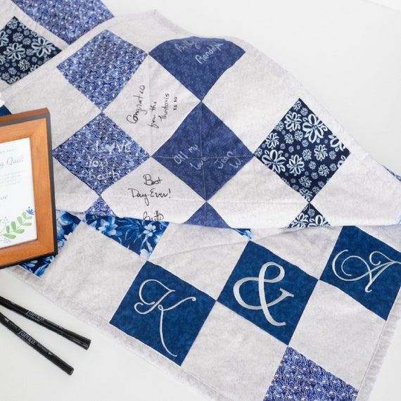 Personalized Wedding Guestbook Quilt
