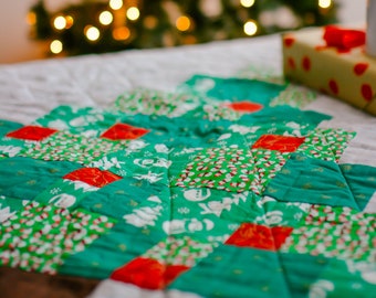PDF Quilt Patterns that is an Instant Download in Lap and Throw Size. Unique Easy Quilt Patterns for Beginners. Christmas Tree Quilt Pattern