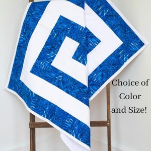 Quilt Kit with Pattern and Fabric Pre Cut for Beginners Corkscrew Design. Precut DIY Kit for Adults, Throw Quilt with Easy Quilt Pattern