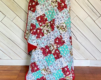 Pre Cut Quilt Kit for Beginners with Fabric and Pattern in Choice of Baby or Throw Size. Easy Pre-Cut Quilt.