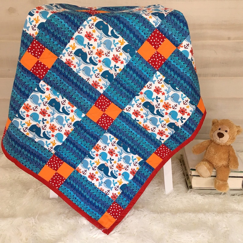 Baby Boy Quilt Handmade Baby Quilt Crib Unique Baby Gift Etsy