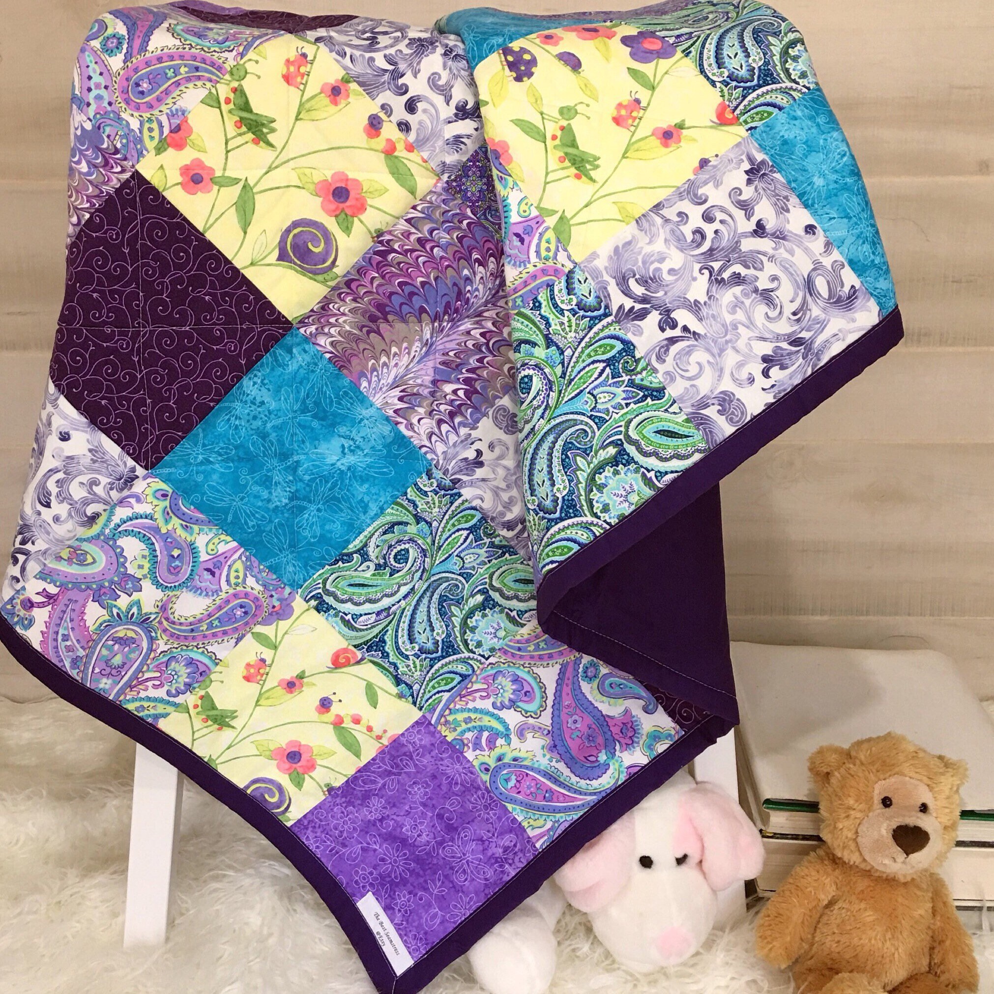 Modern Baby Girl Quilt Crib Bedding Unique Baby Gift Etsy