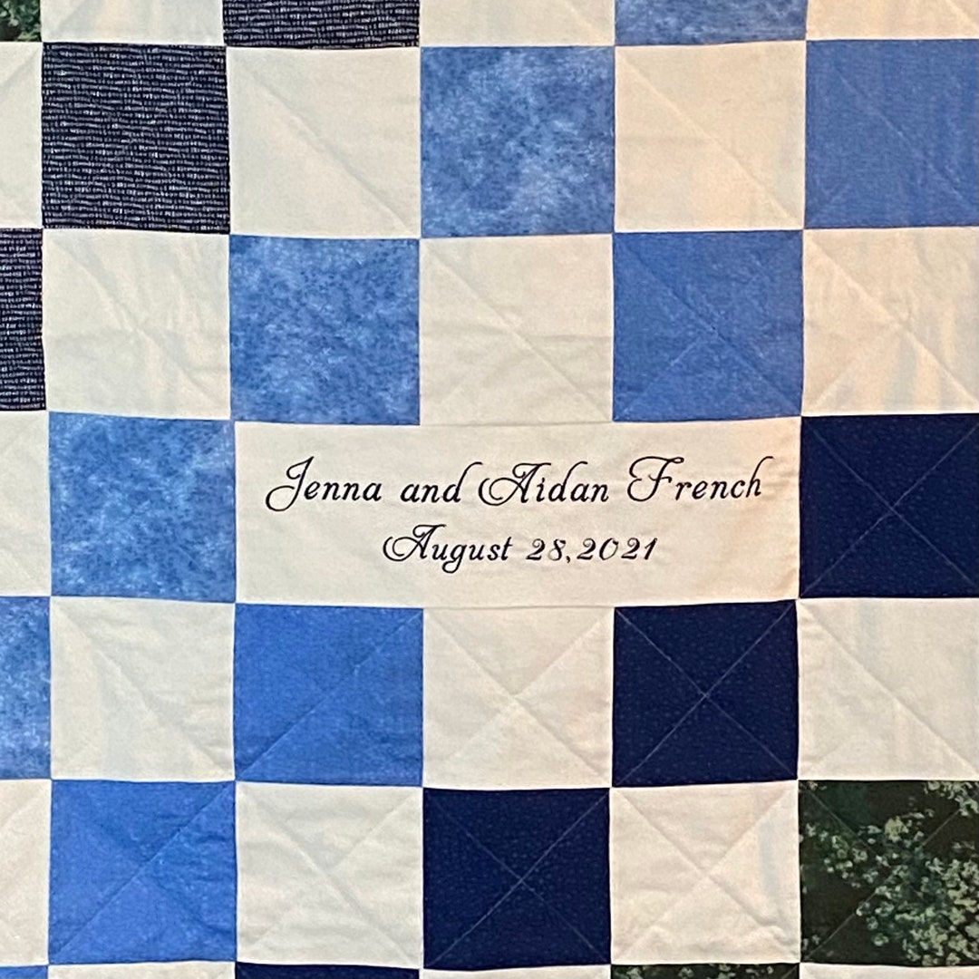 Rustic Wedding Guest Book Quilt, Bridal or Baby Shower. Personalized