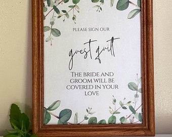 Please Sign our Guestbook Sign for Guest Book Quilts for Weddings, Retirement Parties, Baby Showers. Instant Download Printable in 2 Sizes.