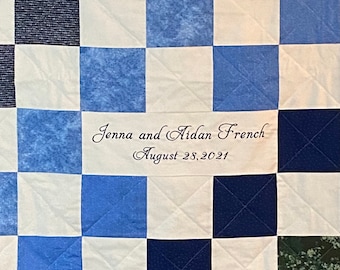 Pre Cut Quilt Kits for a Wedding Message Guestbook. Choose Your Colors for a Custom Signature Quilt for Baby Showers Guest Book Alternative.