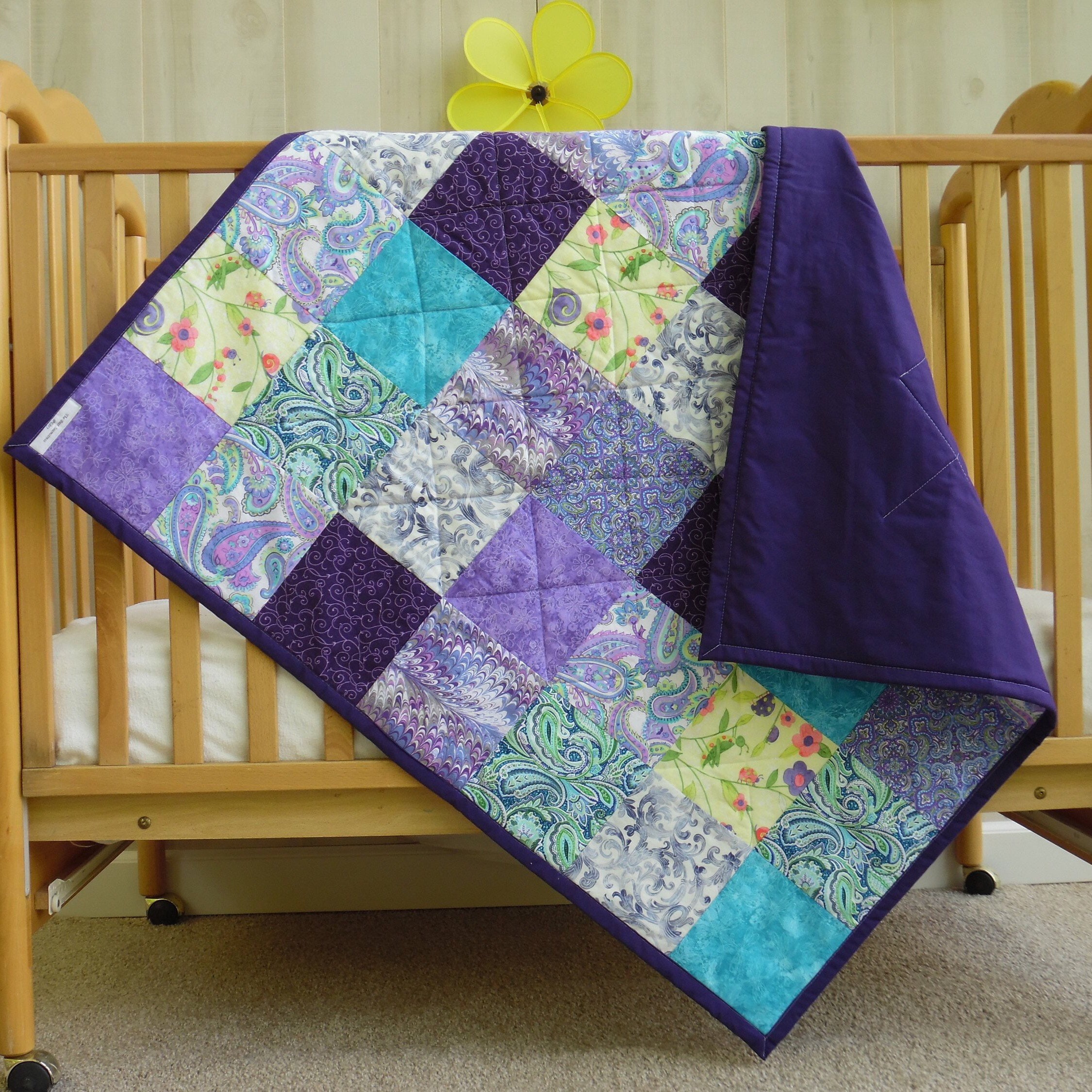 Modern Baby Girl Quilt Crib Bedding Unique Baby Gift Etsy