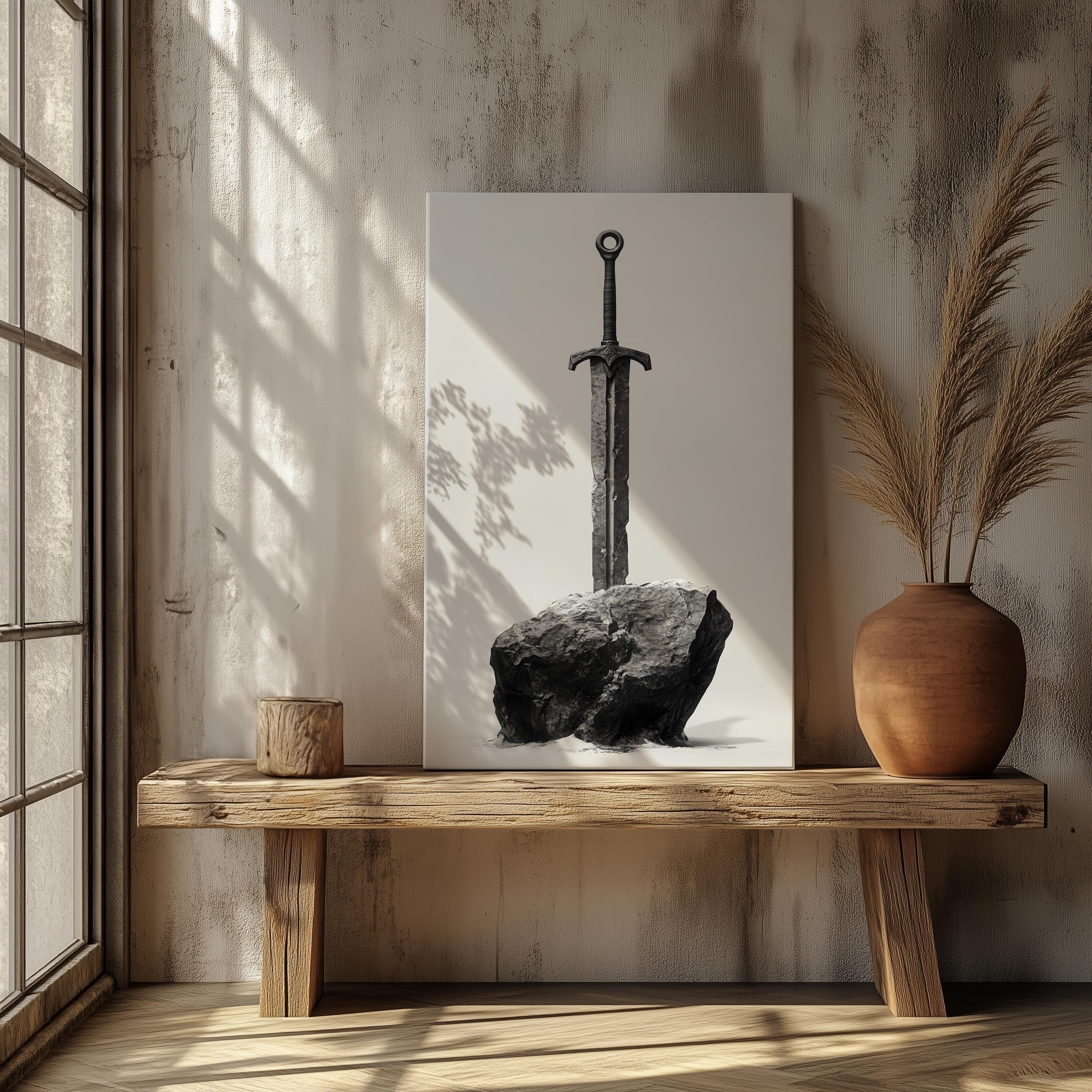 Sword in the Stone Digital Download Poster | Arthurian Legend Wall Art ...