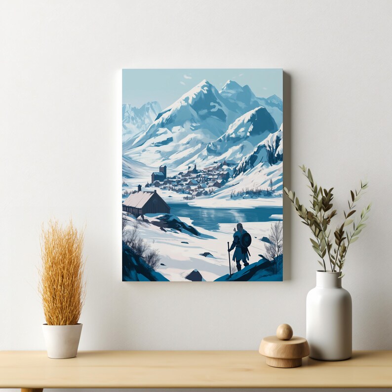 Assassins Creed Valhalla Canvas Viking Gamer Poster Gaming Wall Art