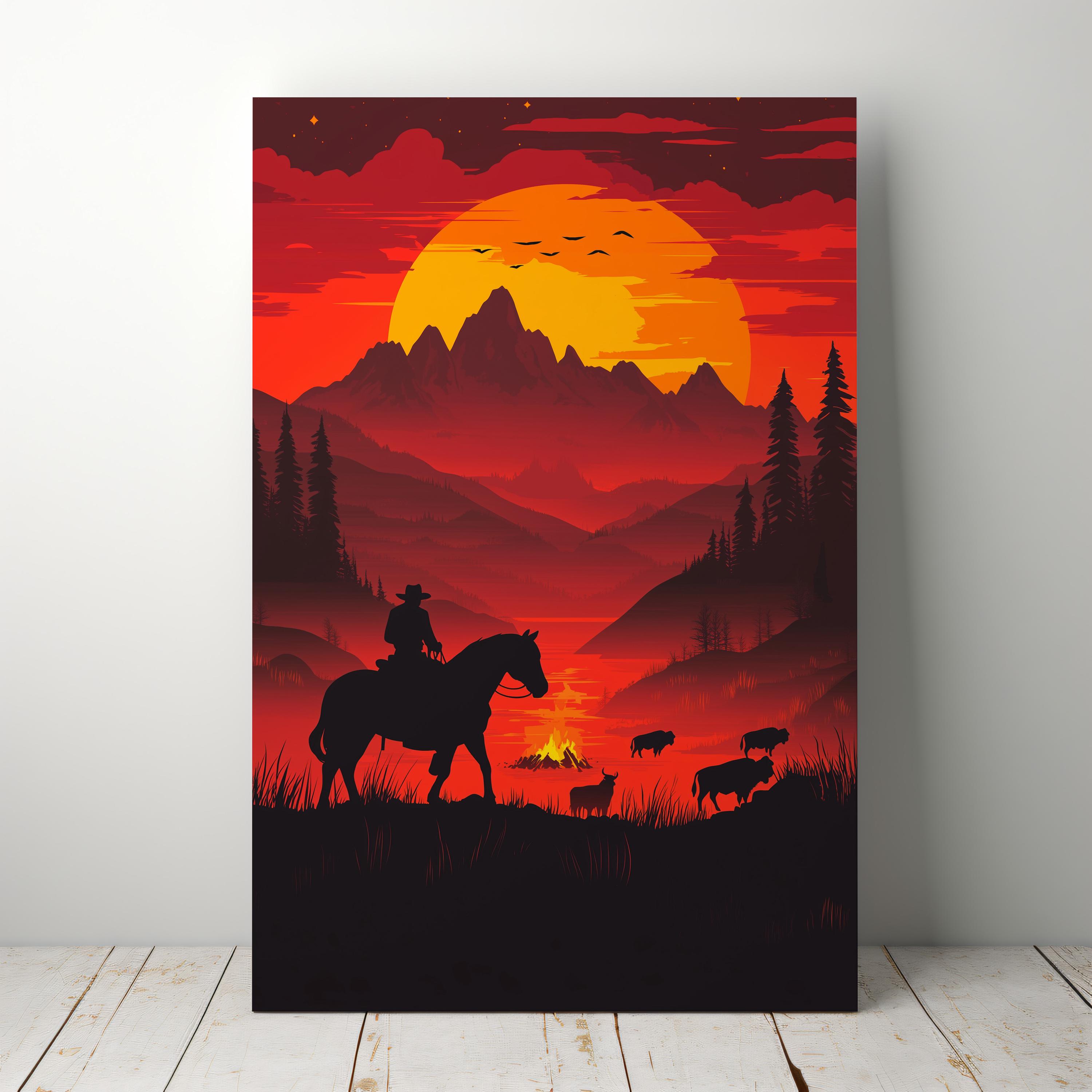 No.282フレーム付きキャンバスアート　レッドデッドリデンプション Amazon.co.jp: lolposter RDR2 ポスター Red Dead Redemption 2