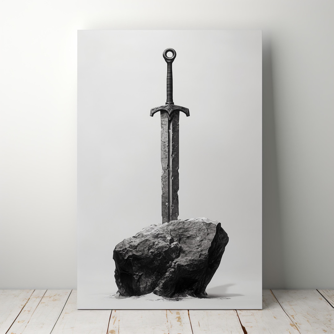 Sword in the Stone Digital Download Poster | Arthurian Legend Wall Art ...