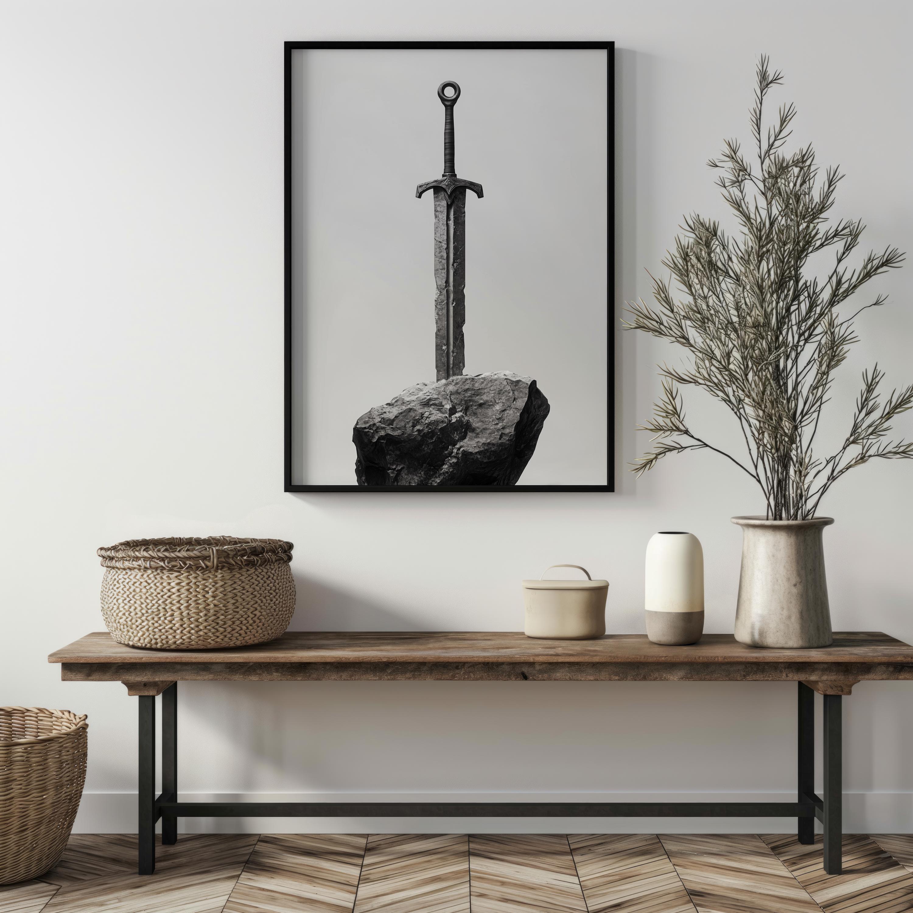 Sword in the Stone Digital Download Poster | Arthurian Legend Wall Art ...