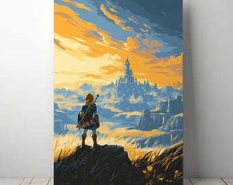 Zelda-Inspired Landscape Poster | Gamer Wall Art (Digital Download)