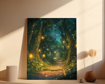 Magical Forest Gaming Poster – Gamer Room Decor (Digital Download)
