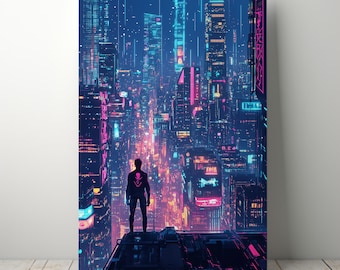 Cyberpunk 2077 Poster – Futuristic City Gamer Print (Digital Download)