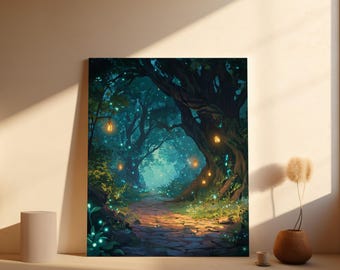 Stampa Foresta Magica – Decorazione Vibrante per la Stanza dei Gamer (Download Digitale)