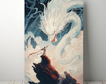 Wukong Dragon Art Print, Epic Mythology Poster (Digital Download)