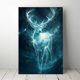 Maglietta Uomo Finest Prints Dementor Patronus Deer, Colore Nero, Taglia Large, Fan Art Harry Potter