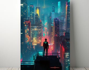 Cyberpunk 2077 Poster – Futuristic Cityscape Gaming Print (Digital Download)