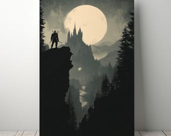 The Witcher Poster – Gaming Room Decor, Fantasy Castle (Digital Download)