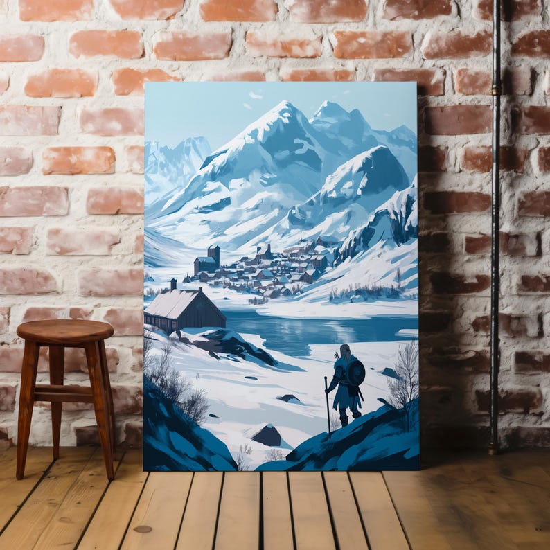 Assassins Creed Valhalla Canvas Viking Gamer Poster Gaming Wall Art