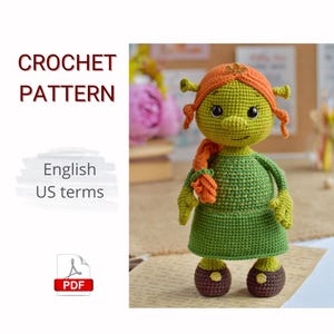Crochet PATTERN PDF Amigurumi Cute Princess Green Ogre